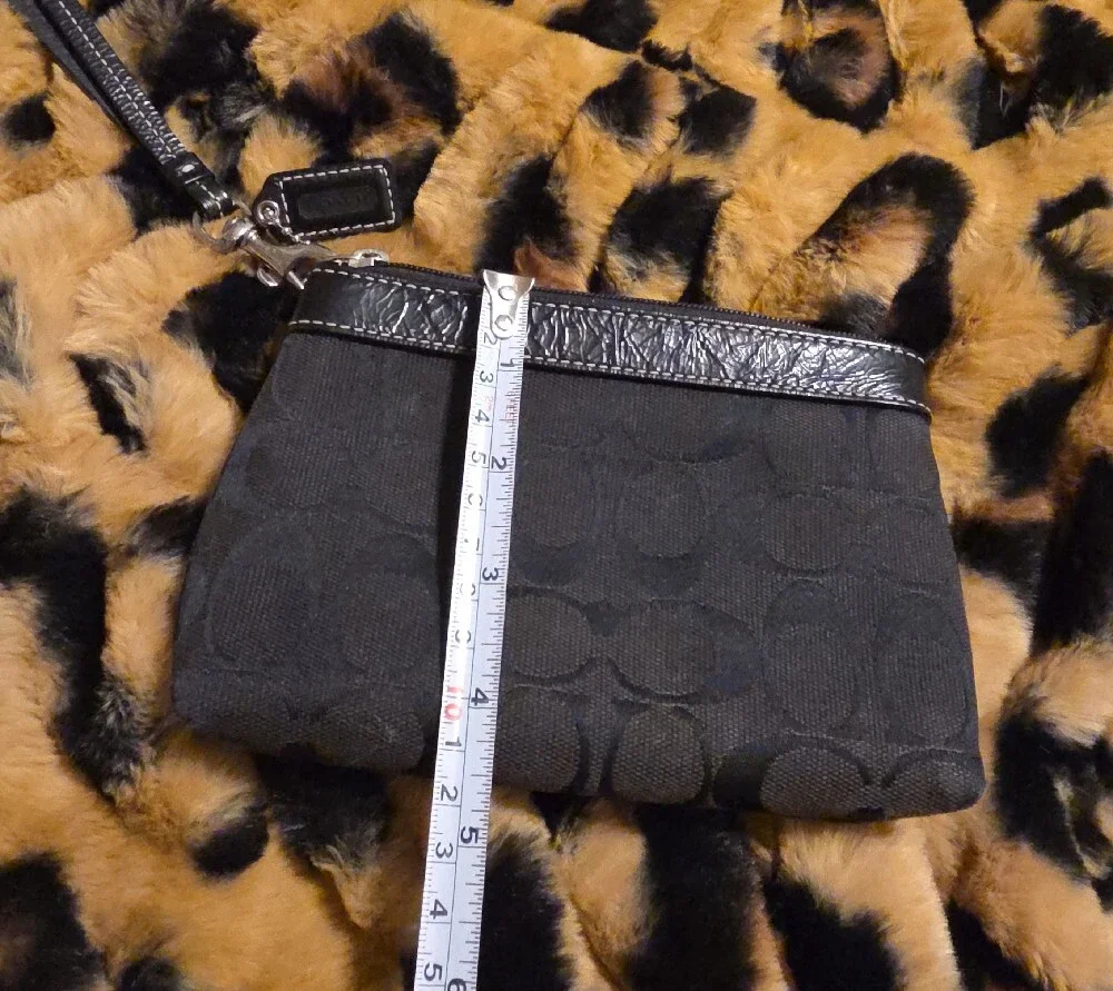 Coach Black Signature Wristlet Clutch